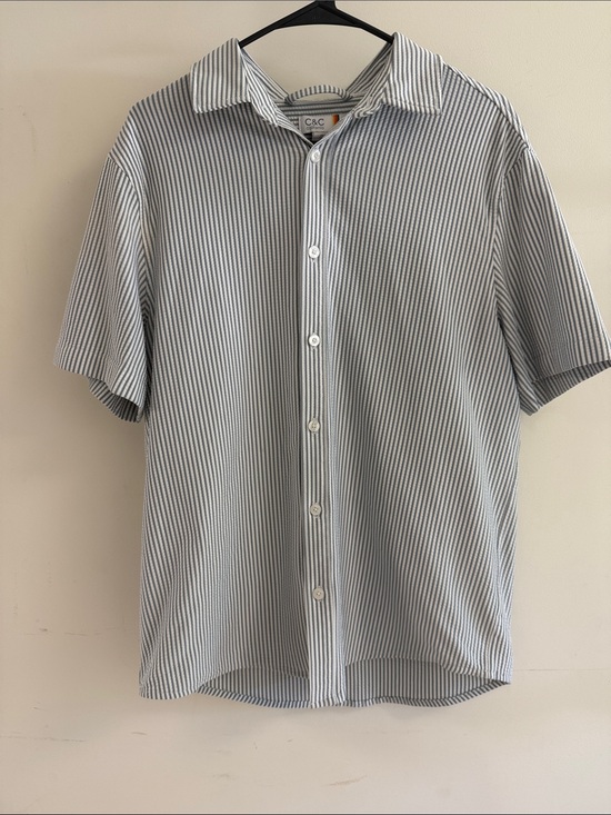 C&C California Other - C&C California Men's Short-Sleeve Striped Button-Up Shirt in Light Blue